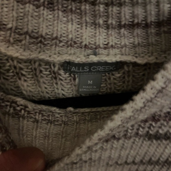 Falls Creek white and purple knit sweater size medium - Picture 3 of 3